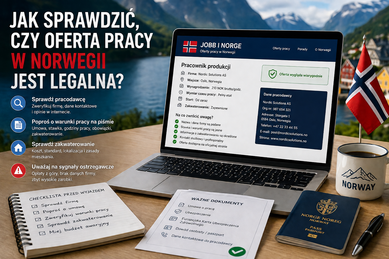 Jak sprawdzić, czy oferta pracy w Norwegii jest legalna?