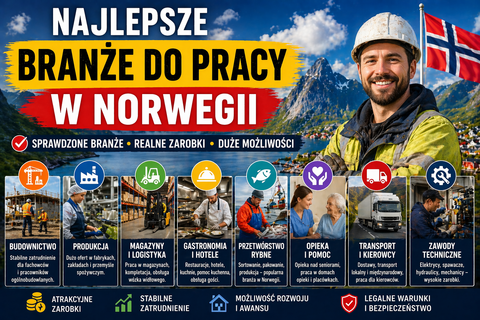 Najlepsze branże do pracy w Norwegii