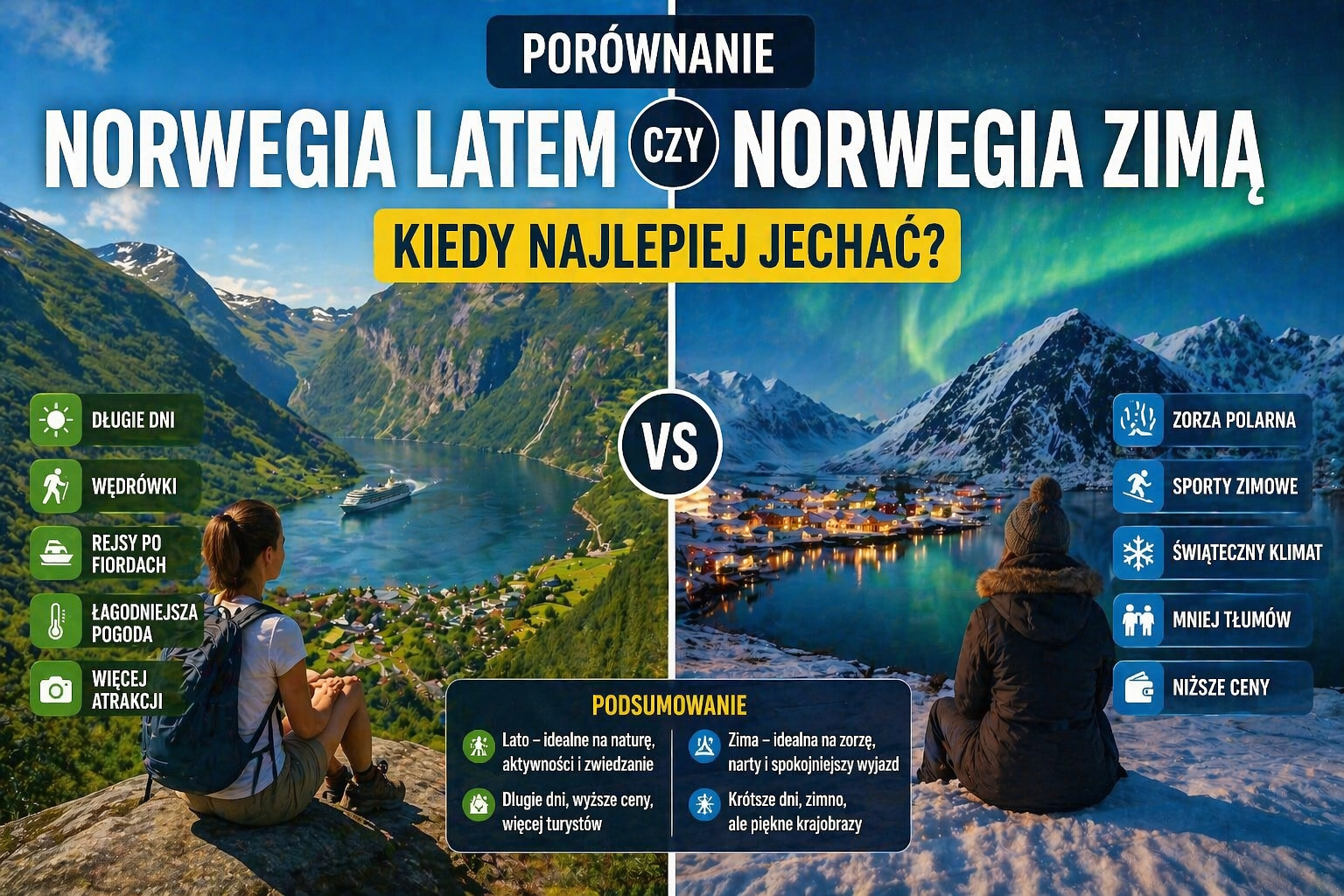 Norwegia latem i zimą
