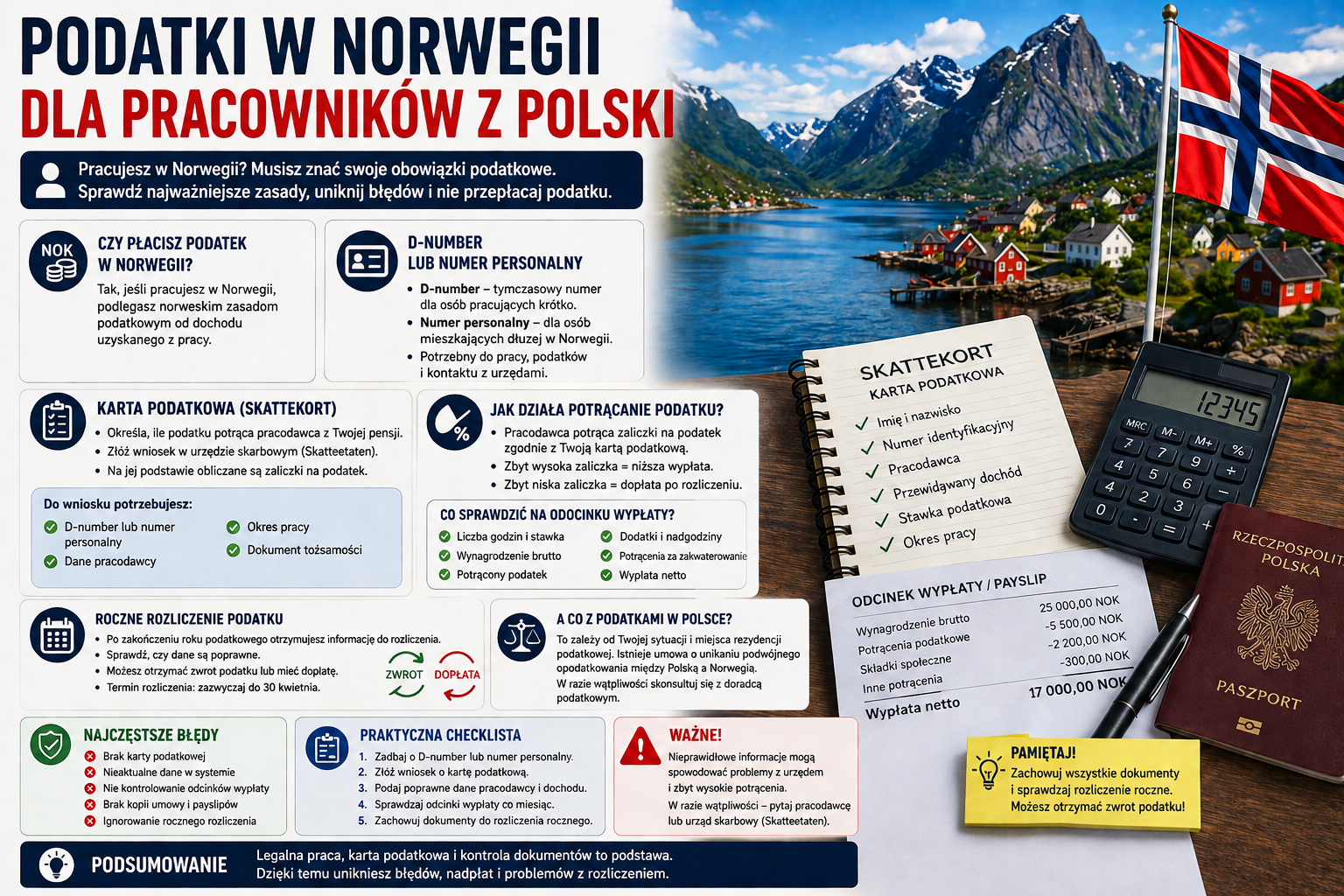 Podatki w Norwegii dla pracowników z Polski