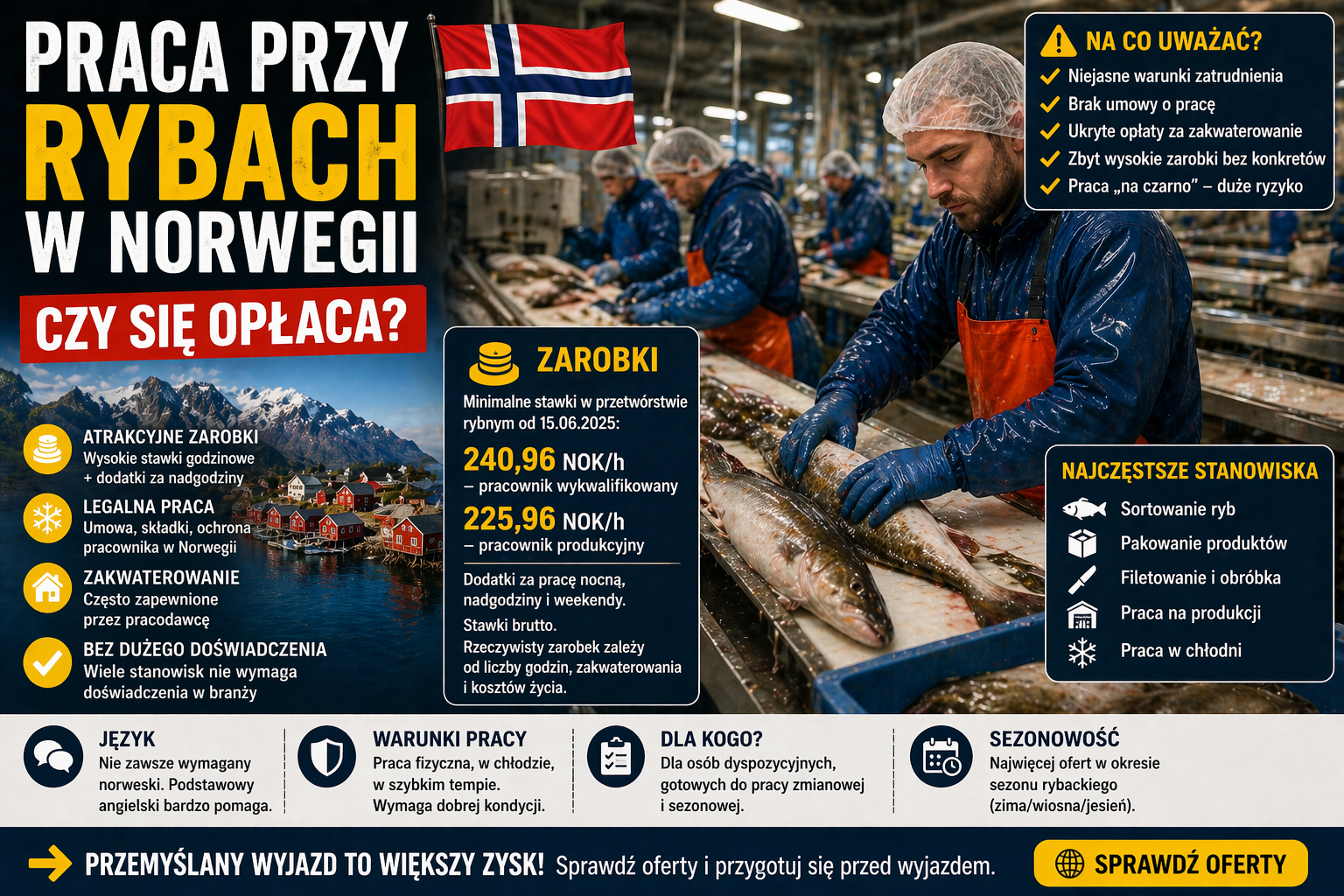 Praca przy rybach w Norwegii — czy się opłaca?