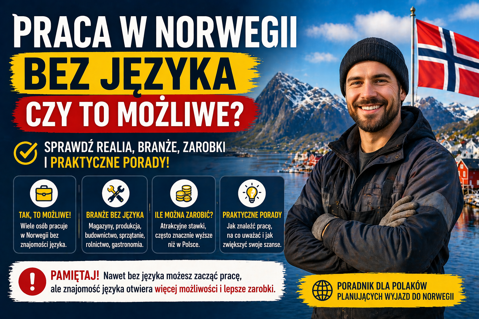 Praca w Norwegii bez języka — czy to możliwe?