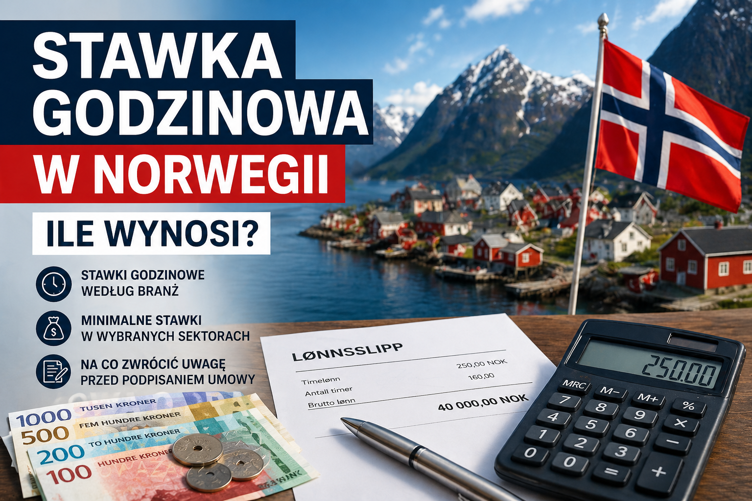Stawka godzinowa w Norwegii — ile wynosi?
